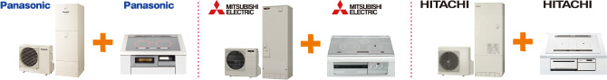 Panasonic + Panasonic | MITSUBISHI ELECTRIC + MITSUBISHI ELECTRIC | HITACHI + HITACHI