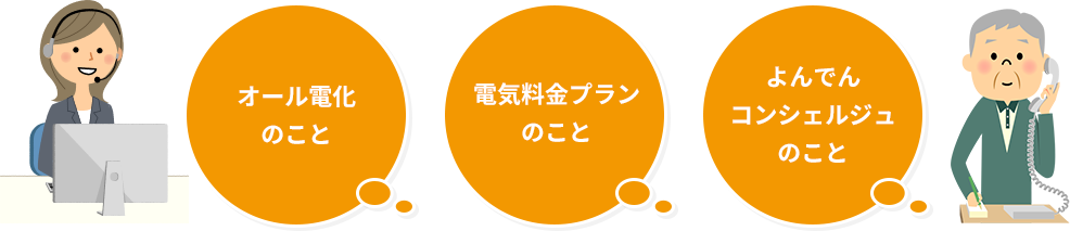 オール電化のこと、電気料金プランのこと、よんでんコンシェルジュのこと